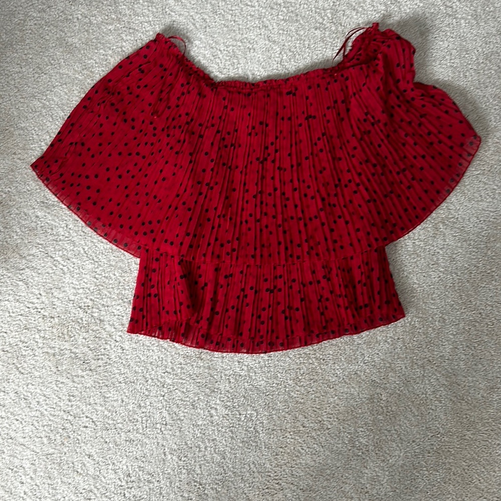 Off the shoulder pleated Zara top! Cute date night/day too